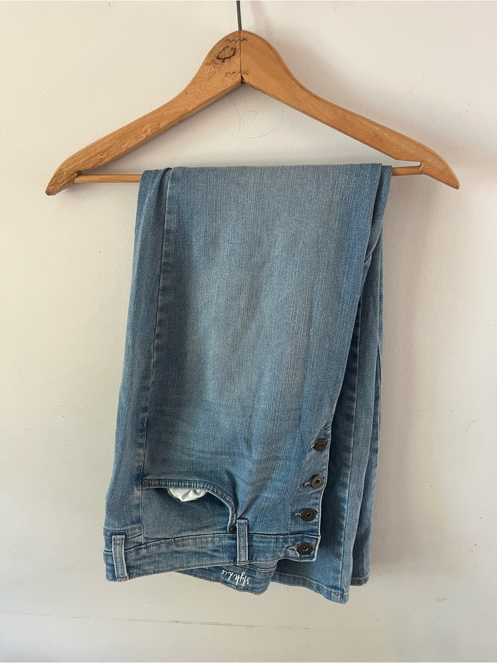 Style & Co. Light Blue Skinny Jeans with Side Buttons